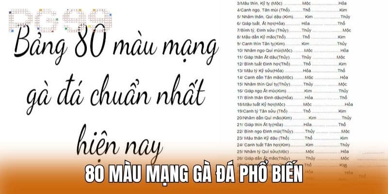 80 Màu Mạng Gà Đá Phổ Biến